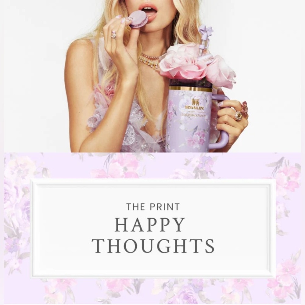 LoveShackFancy x Stanley The Quencher 40 oz. Tumbler Happy Thoughts